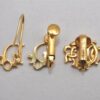 Authentic Christian Dior Logo Motif Clip-On Earrings Gold Tone 3Set CD 0465K