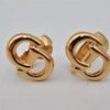 Authentic Christian Vintage Clip-On Dior Earrings Gold Plating CD 0502J