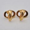 Authentic Christian Vintage Clip-On Dior Earrings Gold Plating CD 0502J