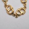 Authentic Christian Dior Vintage Logo Motif Chain Bracelet Gold Tone CD 0575K