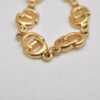 Authentic Christian Dior Vintage Logo Motif Chain Bracelet Gold Tone CD 0575K