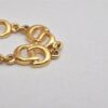 Authentic Christian Dior Vintage Logo Motif Chain Bracelet Gold Tone CD 0575K