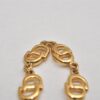 Authentic Christian Dior Vintage Logo Motif Chain Bracelet Gold Tone CD 0575K