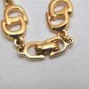 Authentic Christian Dior Vintage Logo Motif Chain Bracelet Gold Tone CD 0575K