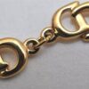 Authentic Christian Dior Vintage Logo Motif Chain Bracelet Gold Tone CD 0575K