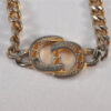 Authentic Christian Dior Chain Bracelet Rhinestone Gold Tone CD 0665L