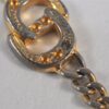 Authentic Christian Dior Chain Bracelet Rhinestone Gold Tone CD 0665L