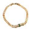 Authentic Christian Dior Chain Bracelet Rhinestone Gold Tone CD 1328L