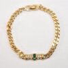 Authentic Christian Dior Chain Bracelet Rhinestone Gold Tone CD 1328L