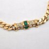 Authentic Christian Dior Chain Bracelet Rhinestone Gold Tone CD 1328L