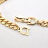 Authentic Christian Dior Chain Bracelet Rhinestone Gold Tone CD 1328L