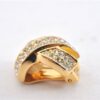 Authentic Christian Dior Rhinestone Clip-On Earrings Gold Plating CD 1380G