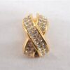 Authentic Christian Dior Rhinestone Clip-On Earrings Gold Plating CD 1380G