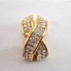 Authentic Christian Dior Rhinestone Clip-On Earrings Gold Plating CD 1380G