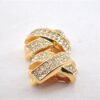 Authentic Christian Dior Rhinestone Clip-On Earrings Gold Plating CD 1380G