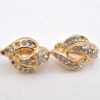 Authentic Christian Dior Rhinestone Clip-On Earrings Gold Plating CD 1405G