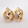 Authentic Christian Dior Rhinestone Clip-On Earrings Gold Plating CD 1405G