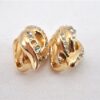 Authentic Christian Dior Rhinestone Clip-On Earrings Gold Plating CD 1405G