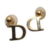 Authentic Christian Dior Vintage Earrings Gold Tone CD 3504I