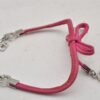 Authentic Christian Dior Chain Bracelet Silver Tone Leather Pink CD 3981I