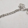 Authentic Christian Dior Chain Bracelet Silver Tone Leather Pink CD 3981I