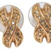 Authentic Christian Dior Vintage Rhinestone Earrings Gold Tone CD 4350K