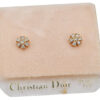 Authentic Christian Dior Vintage Earrings Rhinestone Gold Tone CD 5196K