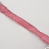 Authentic Christian Dior Ribbon Rinestone Chain Bracelet Silver Tone Pink 6179K