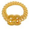 Chanel Mid-90s Vintage Turnlock Double Chain Bracelet 24k GHW