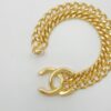 Chanel Mid-90s Vintage Turnlock Double Chain Bracelet 24k GHW