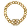 Chanel 97P Vintage Crystal CC Turnlock Chain Bracelet 24k GHW