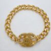 Chanel 97P Vintage Crystal CC Turnlock Chain Bracelet 24k GHW