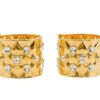 Chanel 21A Quilted Crystal Pearl Cuff Bracelet Set of 2