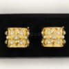 Chanel 21A Quilted Crystal Pearl Cuff Bracelet Set of 2