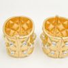 Chanel 21A Quilted Crystal Pearl Cuff Bracelet Set of 2