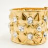 Chanel 21A Quilted Crystal Pearl Cuff Bracelet Set of 2