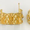 Chanel 21A Quilted Crystal Pearl Cuff Bracelet Set of 2