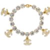 Chanel Vintage 96P “Barbie” Crystal 5-CC charm Rhinestone Bracelet