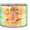 Chanel 2014 Supermarket Iridescent Holographic Resin CC Cuff Bracelet