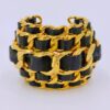 Chanel Collection 28 Vintage Stacked Woven Chain Cuff Bracelet