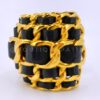 Chanel Collection 28 Vintage Stacked Woven Chain Cuff Bracelet