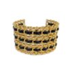 Chanel 1980s Vintage Woven Rolo Chain Cuff Bracelet