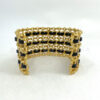 Chanel 1980s Vintage Woven Rolo Chain Cuff Bracelet