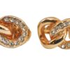 Authentic Christian Dior Clip-On Earrings Rhinestone Gold Plated CD 6861J