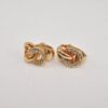 Authentic Christian Dior Clip-On Earrings Rhinestone Gold Plated CD 6861J