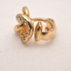 Authentic Christian Dior Clip-On Earrings Rhinestone Gold Plated CD 6861J