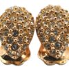 Authentic Christian Dior Vintage Rhinestone Earrings Gold Tone CD 6964F