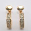 Authentic Christian Dior Rhinestone Clip-On Earrings Gold Plated CD 8037I