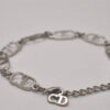 Authentic Christian Dior Vintage Chain Bracelet Silver Tone CD 8044I