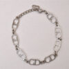 Authentic Christian Dior Vintage Chain Bracelet Silver Tone CD 8044I